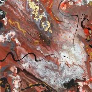 Fluid Art w/ stones and gold flakes